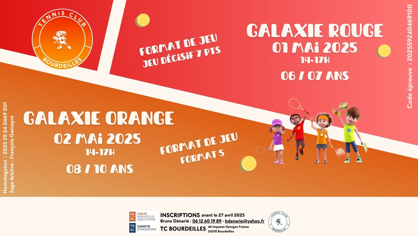 affiche des tournois galaxie rouge et orange les 01 et 02 mai 2025